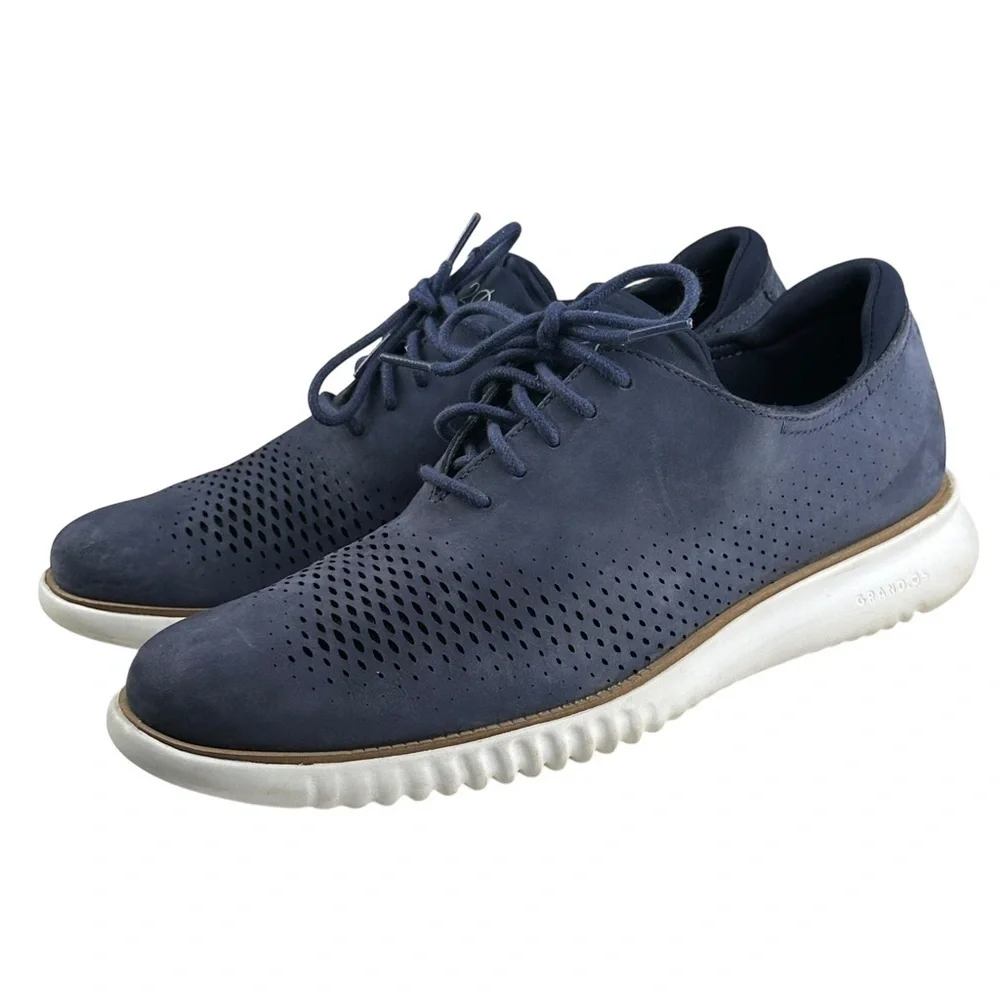 Cole Haan Men's ZeroGrand 2.0 Lined Laser Wingtip Oxford Blue C23806 Size 9 M